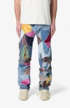 Mnml Baggy Patchwork Release Hem Jeans In Multi