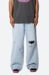 MNML BAGGY RAVE RIPPED WIDE LEG JEANS