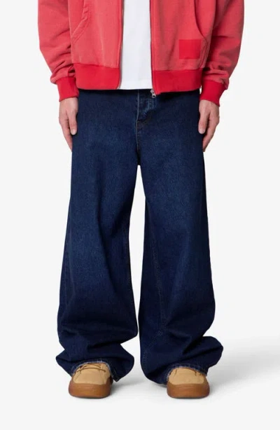 Mnml Baggy Rave Wide Leg Jeans In Blue