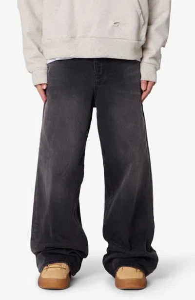 Mnml Baggy Washed Rave Jeans In Black