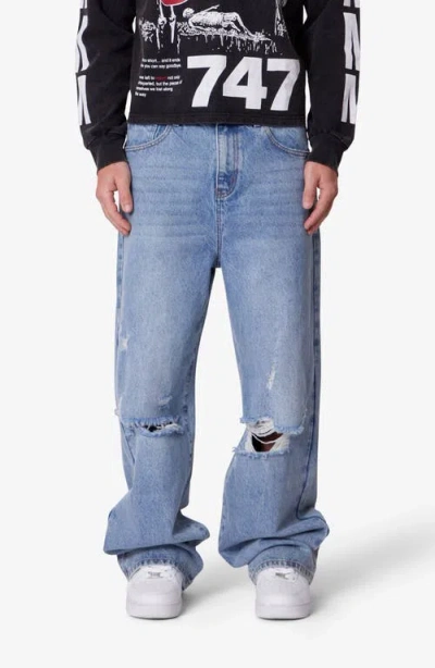 Mnml Blowout Baggy Ripped Wide Leg Jeans