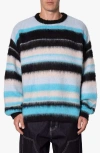 Mnml Blue Water Palette Stripe Oversize Sweater In Blue