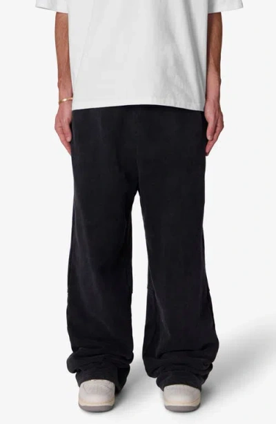 Mnml Boxing Oversized Cotton Fleece Sweatpants In Washed Black