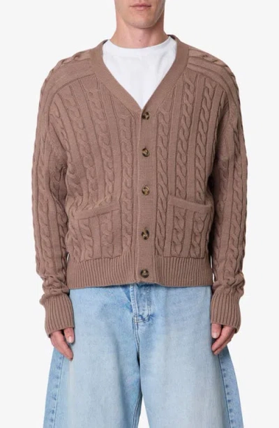 Mnml Cable Cardigan In Brown