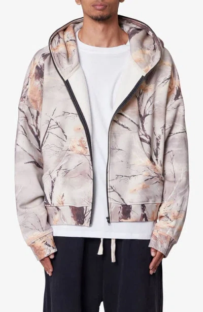 Mnml Camo Print Oversize Cotton Full-zip Hoodie In Multi