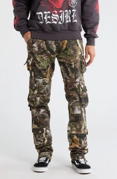 Mnml Camo Print Straight Leg Jeans In Multi