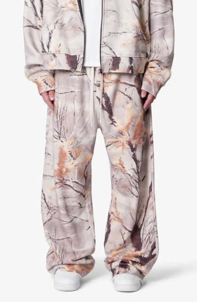 Mnml Camo Print Ultra Baggy Cotton Fleece Sweatpants In Multi