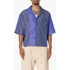 Mnml Colorblock Stripe Camp Shirt In Blue