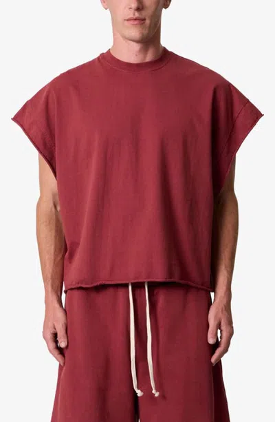 Mnml Cotton Cutoff T-shirt In Maroon