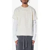 Mnml Cotton French Terry Layered Long Sleeve T-shirt In White