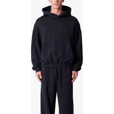 Mnml Cotton Pullover Hoodie In Black