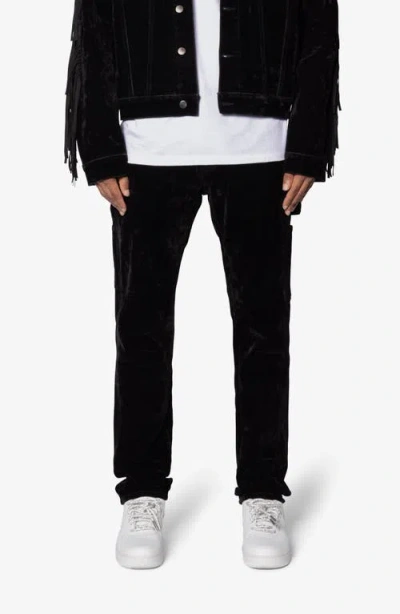 Mnml D700 Flocked Railroad Straight Leg Jeans In Black