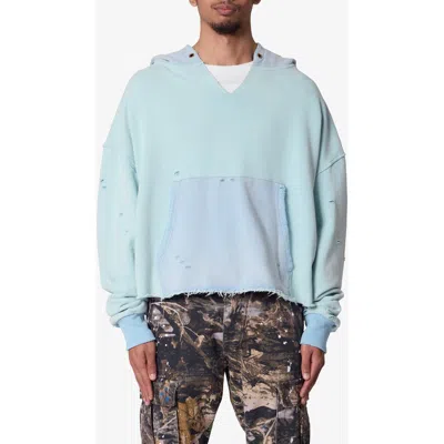 Mnml Destroyed V-neck Hoodie In Blue