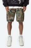 Mnml Distressed Cargo Shorts In Camo
