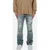 Mnml Distressed Flared Jeans In Blue