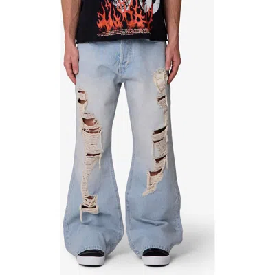 Mnml Distressed Kick Flare Jeans In Blue
