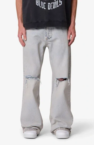 Mnml Distressed Kick Flare Jeans In Blue