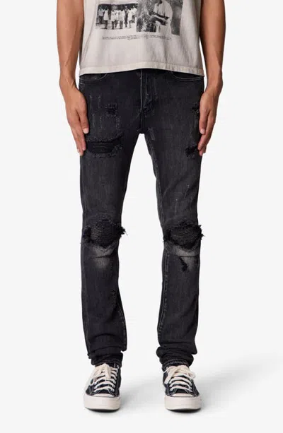 Mnml Distressed Moto Skinny Jeans In Black