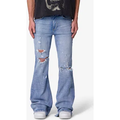 Mnml Distressed Super Flare Jeans In Blue