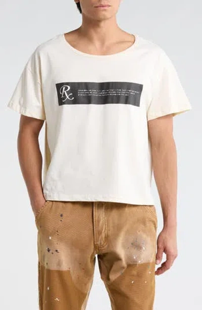 Mnml Distressed Wide Crewneck Graphic T-shirt In White