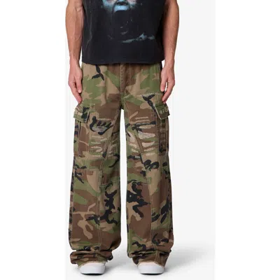Mnml Distressed Wide Leg Camo Cargo Pants In Multi