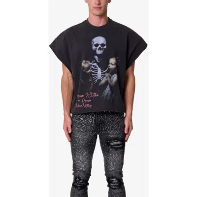 Mnml Dream Distressed Graphic Cutoff T-shirt In Black