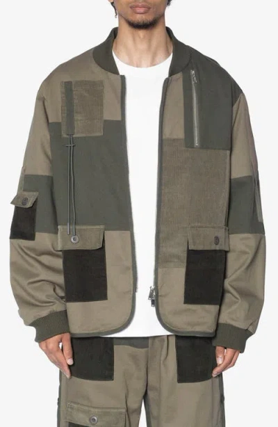 Mnml Dual Patchwork Cotton Twill & Corduroy Jacket In Black/grey