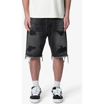 Mnml Elongated Ripped Denim Shorts In Brown