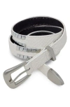 Mnml Embossed Scale Leather Belt In White