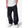 Mnml Embroidered Fleurs De Lis Ultra Baggy Jeans In Black