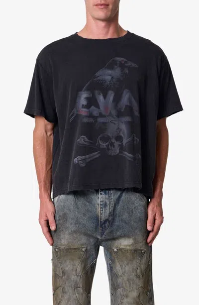 Mnml Eva Cotton Graphic T-shirt In Washed Black