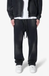 Mnml Faded Relaxed Fit Cotton Sweatpants In Washed Black