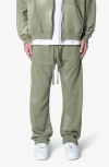 Mnml Faded Relaxed Fit Cotton Sweatpants In Washed Olive