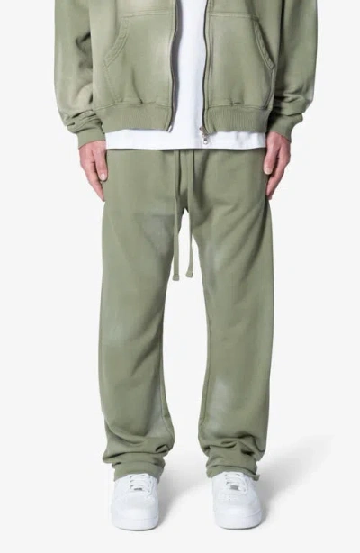 Mnml Faded Relaxed Fit Cotton Sweatpants In Washed Olive