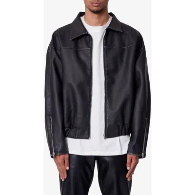 Mnml Faux Leather Moto Jacket In Black