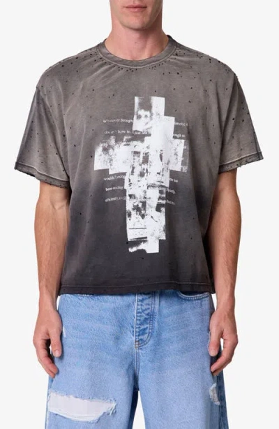 Mnml Fractured Graphic Distressed T-shirt In Multi
