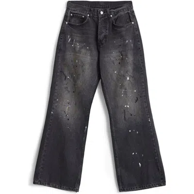 Mnml G04 Painted Straight Leg Jeans In Black