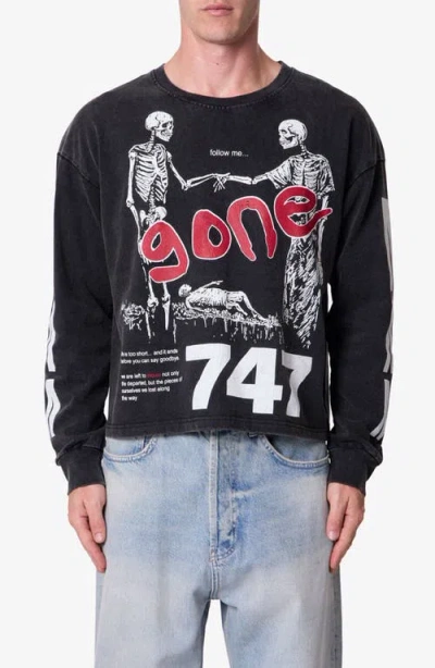 Mnml Gone Skeleton Graphic Long Sleeve T-shirt In Black