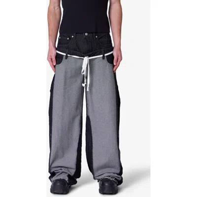 Mnml Inside Out Slip Off Baggy Jeans In Black