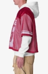 Mnml Layered Jersey Hoodie In Burgundy