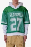 Mnml Layered Jersey Hoodie In Green