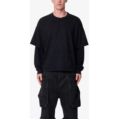Mnml Layered Thermal Long Sleeve T-shirt In Black