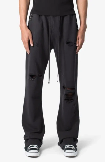 Mnml Metal Ring Flare Sweatpants In Black