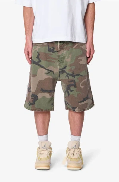 Mnml Mojave Camo Canvas Shorts In Green