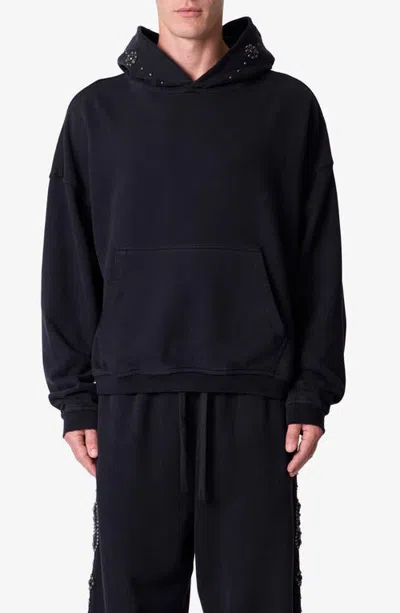 Mnml Mojave Studded Hoodie In Washed Black