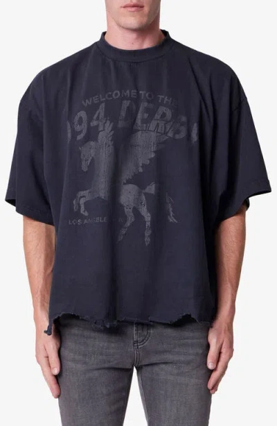 Mnml Moth Eaten Crop Graphic T-shirt In Black