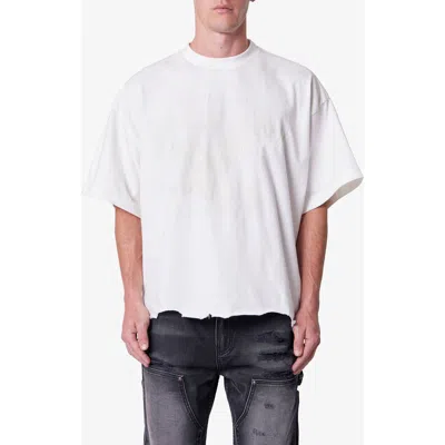 Mnml Moth Eaten Crop T-shirt In White