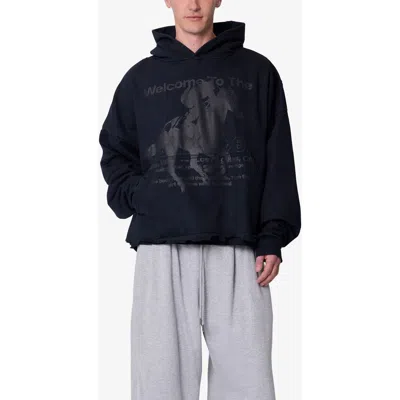 Mnml Moth Eaten Graphic Hoodie In Blue