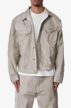 Mnml Moto Trucker Jacket In Off White