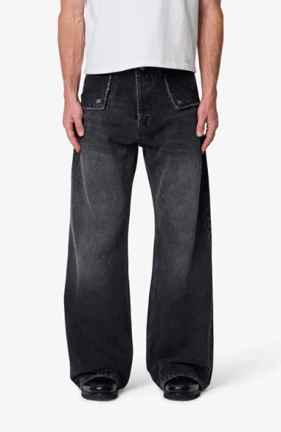 Mnml Mule Pocket Kick Flare Jeans In Black
